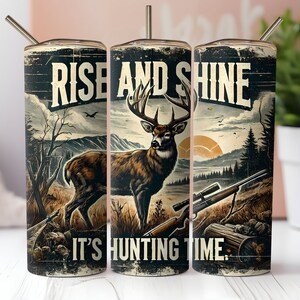 Deer Hunting 20 Oz Skinny Tumbler Sublimation Design, Straight/tapered ...