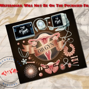OB Gyn Gynecology Themed Seamless Tumbler Wrap, 20 Oz Skinny ...