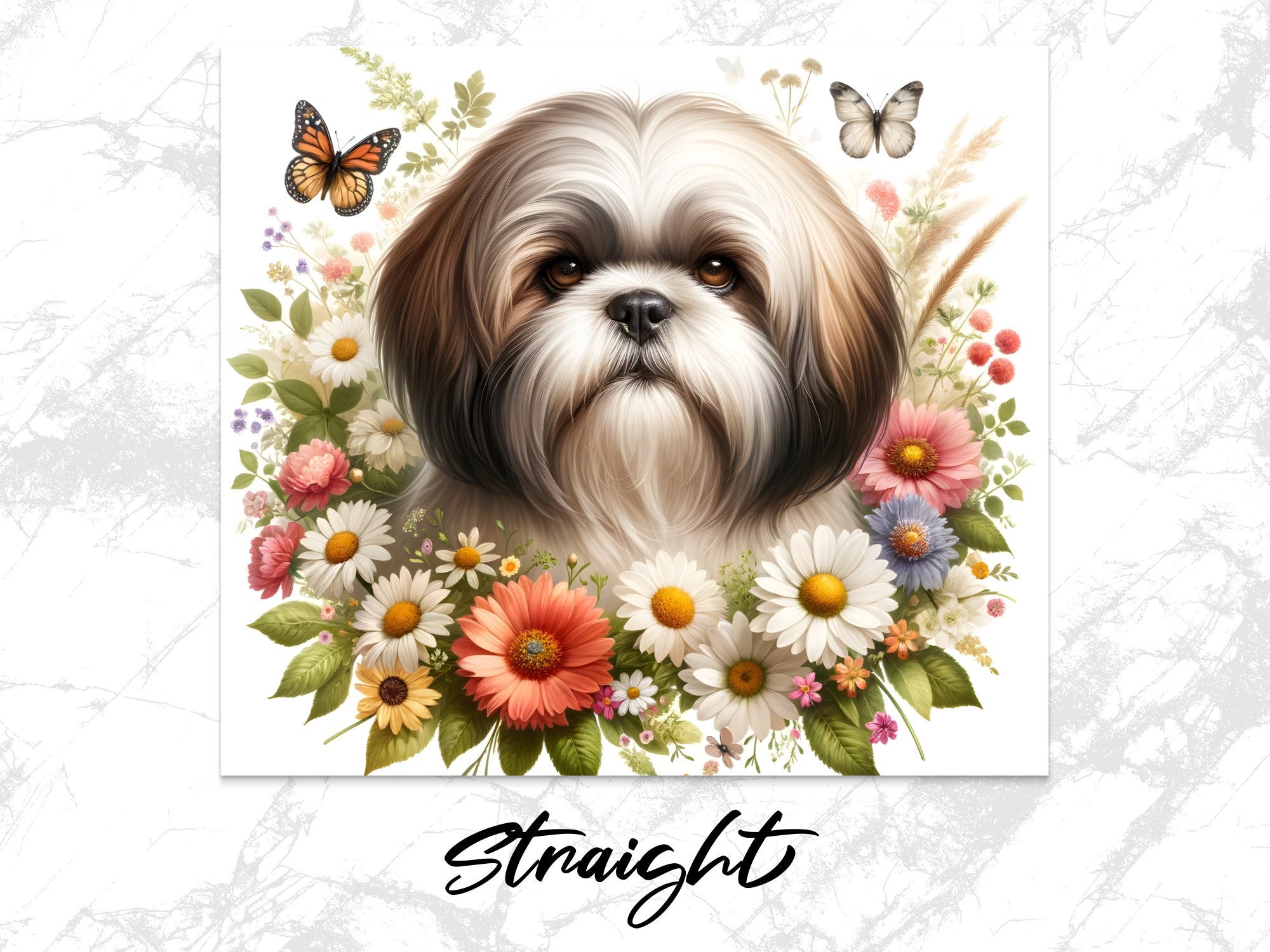 Shih Tzu Dog Tumbler Wrap 20oz Skinny Sublimation Design Instant ...