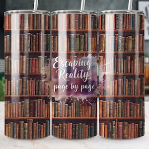 Book Lovers 20 oz Skinny Tumbler Sublimation Design, , Tumbler Png, Instant Digital Download, Librarian Gifts, Reding Lover Tumbler Wrap