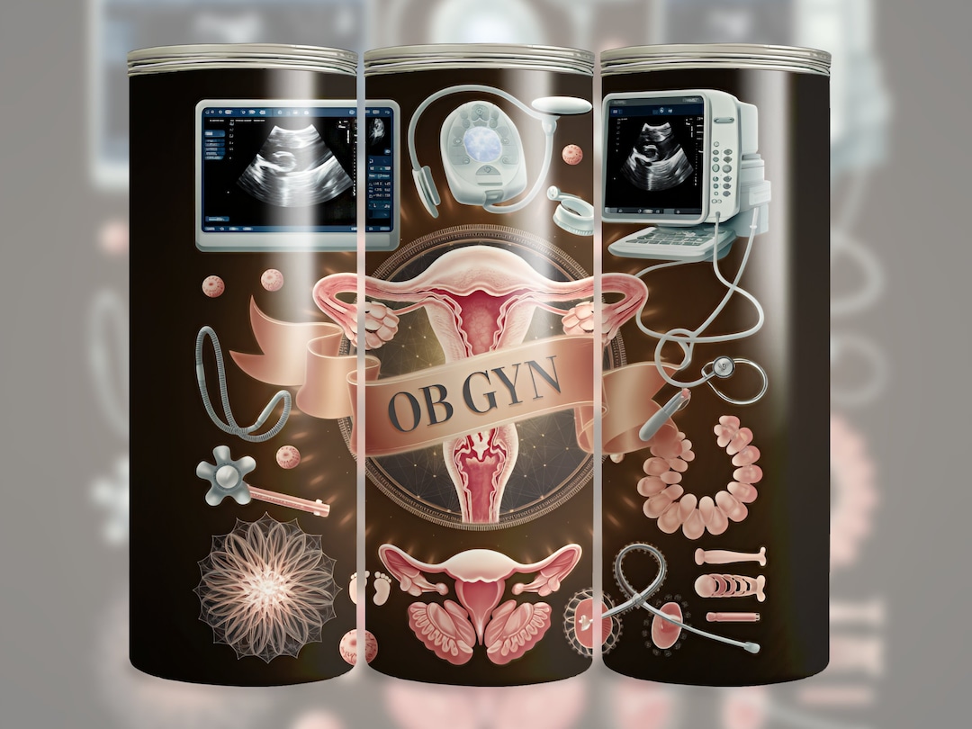 OB Gyn Gynecology Themed Seamless Tumbler Wrap, 20 Oz Skinny ...