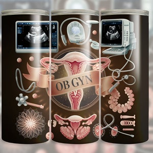 OB Gyn Gynecology Themed Seamless Tumbler Wrap, 20 Oz Skinny ...