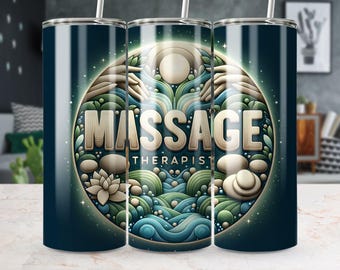Massage Therapist 20 oz Seamless Skinny Tumbler Wrap Sublimation Design, Tumbler Png, Digital Download, Alternative Healing PNG