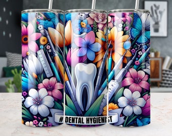 Mundhygieniker 20 Unzen Skinny Tumbler Wrap, gerade / konisch, Becher Png, sofortiger digitaler Download, Mundhygiene Tumbler Wrap,