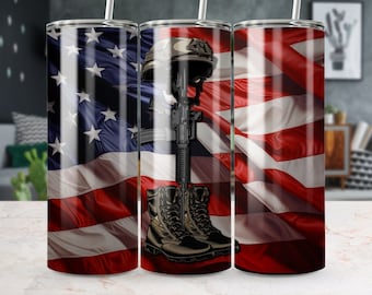 Remember The Fallen Soldiers Tumbler Wrap 20 oz Skinny Tumbler Sublimation Design Digital Download PNG Instant DIGITAL Patriotic Tumbler