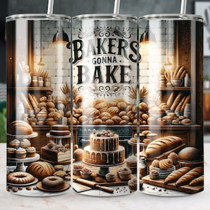 Panaderos van a hornear envoltura de vaso flaco de 20 oz, diseño recto/cónico, descarga digital instantánea, envoltura de vaso para hornear, regalo para panadero