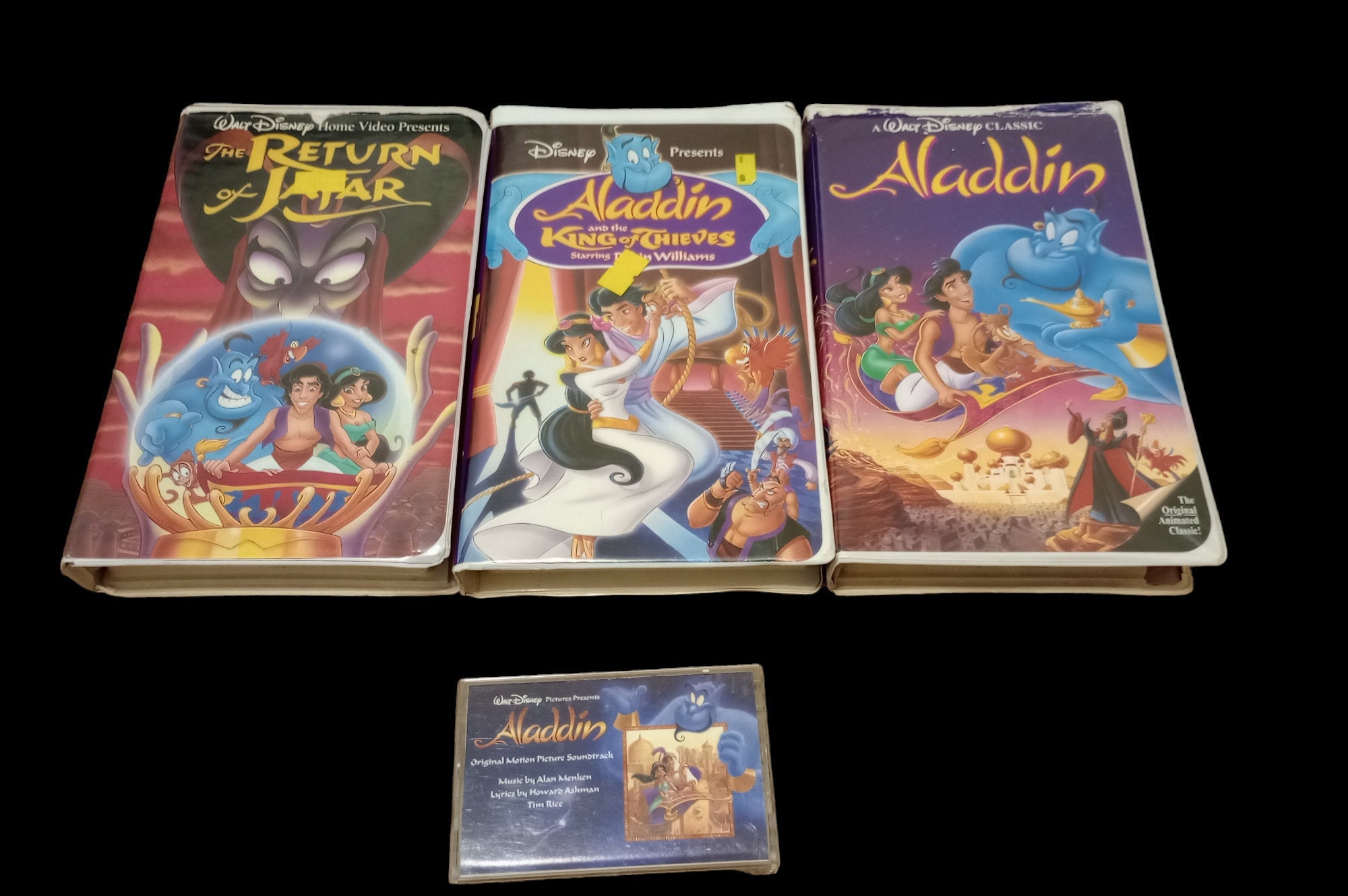 Complete Vintage Disney Aladdin Collection VHS Trilogy Soundtrack