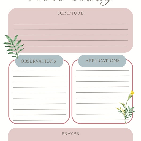 SOAP Bible Study Printable | Bible Study Notes | Bible Study Tools | Bible Study Worksheet
