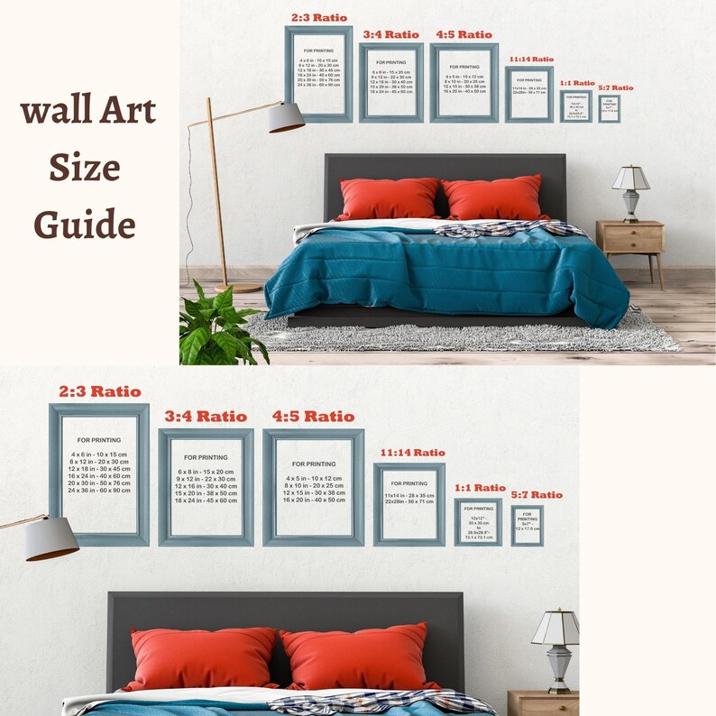 Modern Wall Art Size Guide Aspect Ratio Poster Size Chart Etsy Canada
