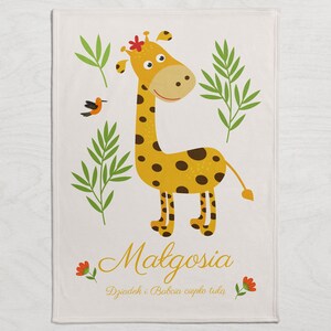Personalized Blanket with Giraffe