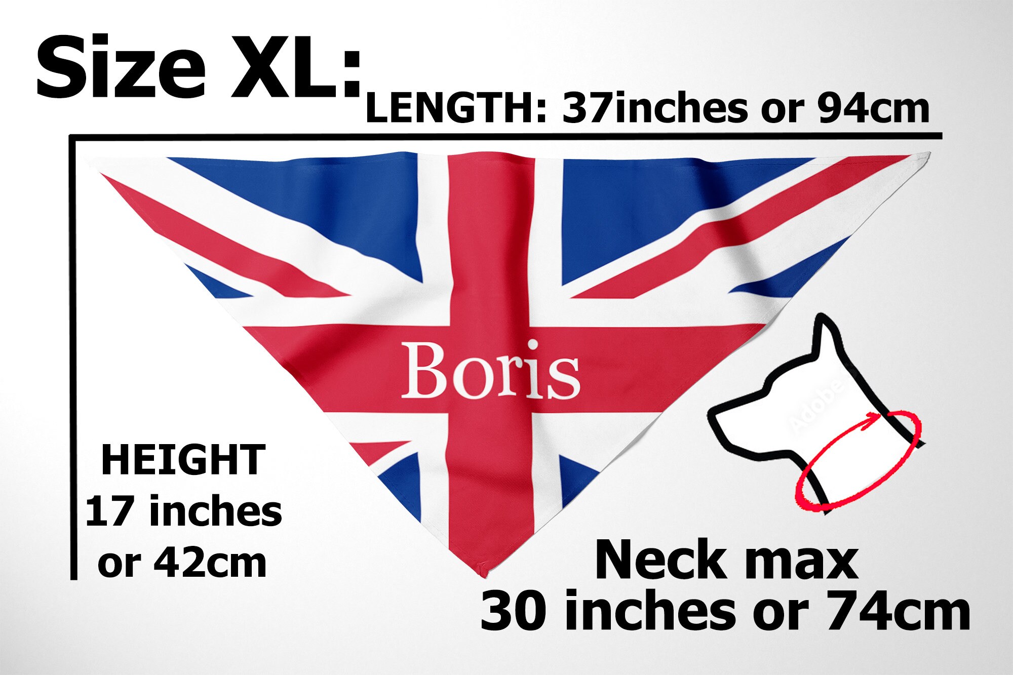 Personalized British Union Jack Dog Bandana Tie Around Etsy