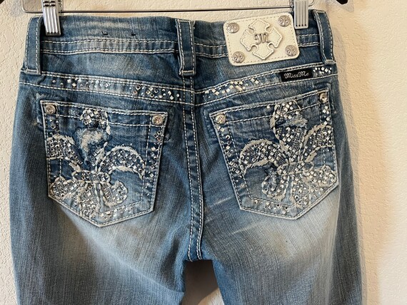 Miss Me Embellished Bling Womens Slim 