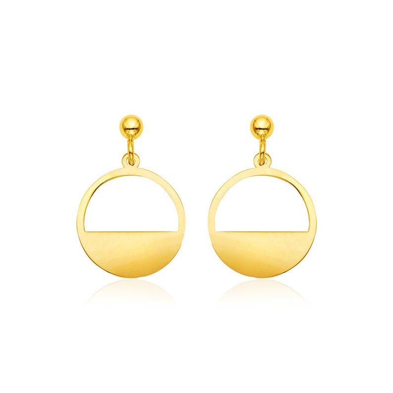 14k Yellow Gold Half Open Circle Earrings 14k Yellow Gold Half Open Circle Earrings