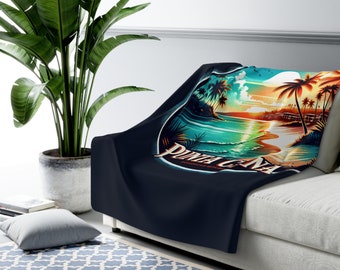 Punta cana dominican republic sherpa fleece blanket dark - Punta Cana Vacation - Manta - Punta Cana Souvenir - Punta Cana Vacation Trip