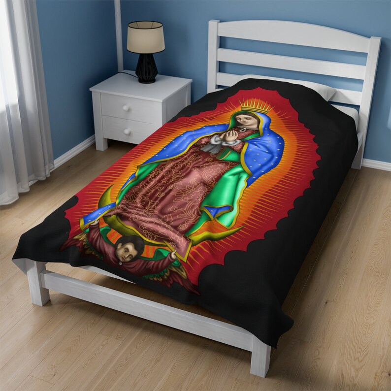 Our Lady of Guadalupe Blanket Virgen De Guadalupe Frazada Etsy