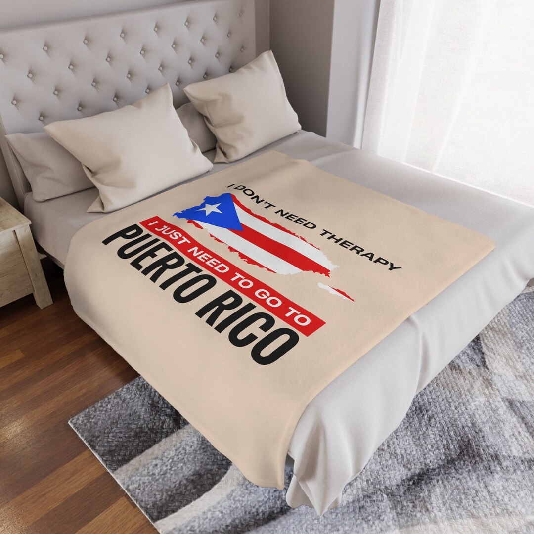 Visit Puerto Rico Minky Blanket Light Puerto Rican Flag Boriquen PR