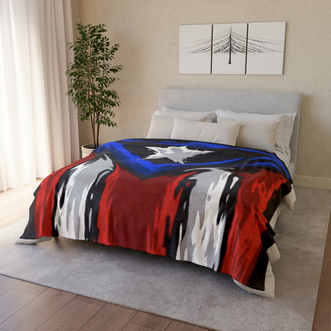 Puerto Rican Flag Polyester Blanket Puerto Rico Hero Etsy