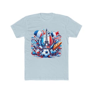 Vive la france men cotton crew tee light