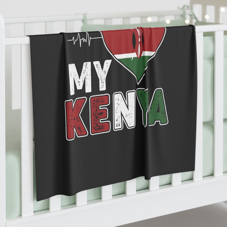 Kenya Baby Swaddle Blanket Wrap Dark Kenyan Kenya Africa Customize W/ Your Name or Other Text