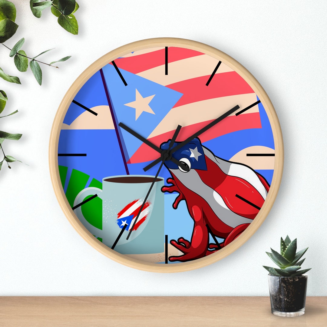 Puerto Rico Wall Clock Puerto Rican Boricua PR Flag Etsy