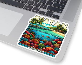 Roatan honduras stickers ( kiss-cut ) dark - etiqueta engomada - Honduras Souvenir