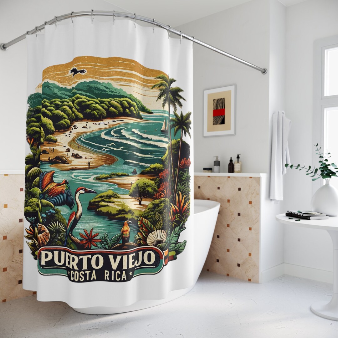 Puerto Viejo Costa Rica Shower Curtain Bathroom Accessories Etsy