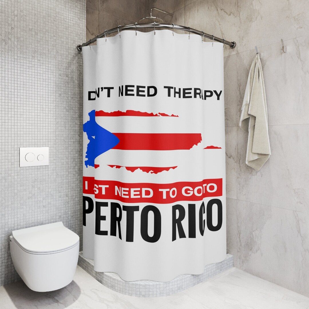 Visit Puerto Rico Shower Curtain Bathroom Accessories Light Puerto