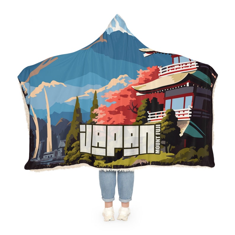 Mount Fuji Japan Cityscape Snuggle Blanket Dark Etsy