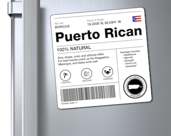 Puerto Rican magnet - Puerto Rico souvenir - Boricua Pride kylskåpsmagnet