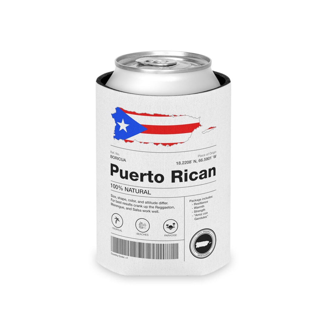 Puerto Rican Beer Can Sleeve Puerto Rico Beer Cooler Manga Etsy
