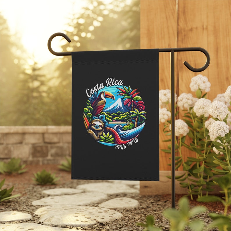 Costa Rica Pura Vida Printed Flags House Garden Banners Dark - Etsy