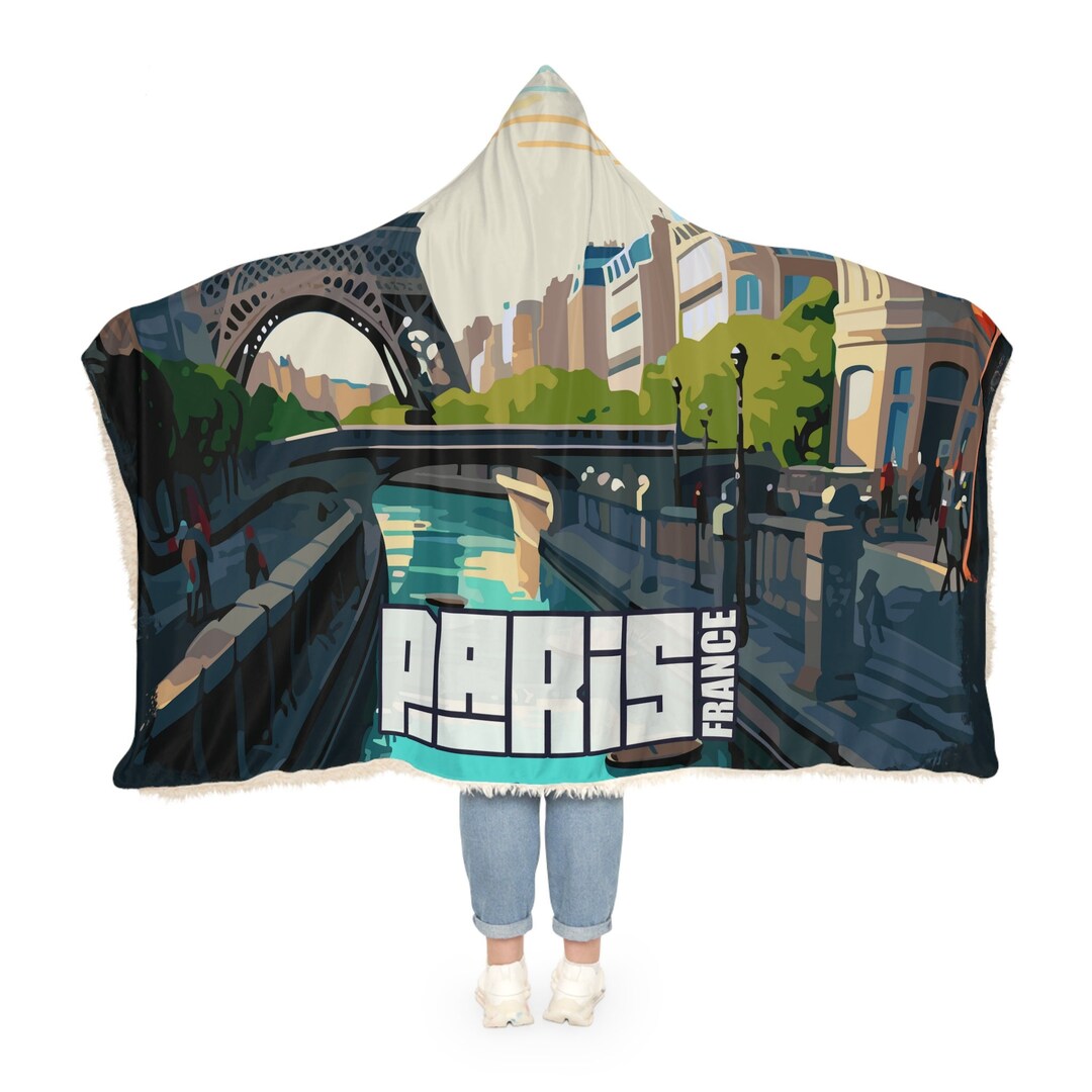 Paris France Snuggle Blanket Dark Paris Souvenir Customize W/ Your Name