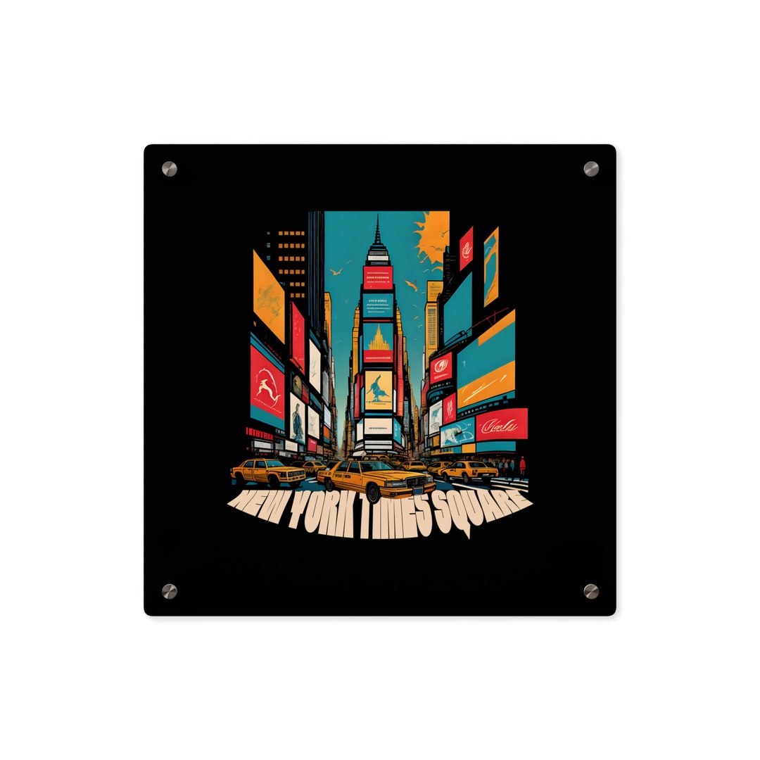 New York Times Square Acrylic Poster Wall Art Decor Sign Etsy