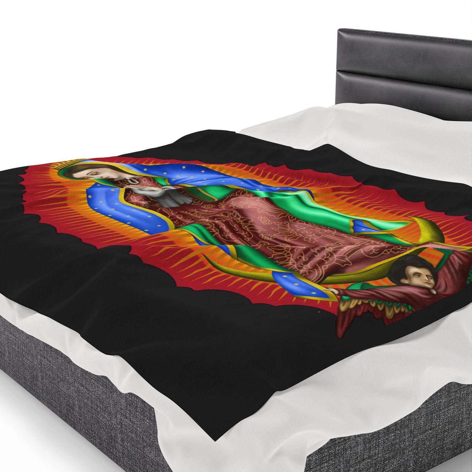 Our Lady of Guadalupe Blanket Virgen De Guadalupe Frazada Etsy