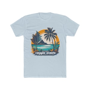 Cayman islands grand cayman men cotton crew tee light