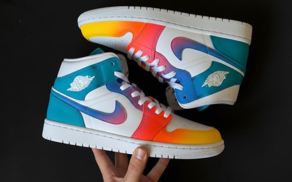 rainbow jordan 1s