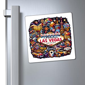 Las Vegas Magnet, Vibrant Travel Keepsake, Fun Gift for Visitors, Las Vegas Memorabilia Souvenir