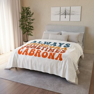 Cabrona Chingona soft blanket (polyester) - Chingon Cabron Latina  -Latina Blanket - Manta Latino - Manta