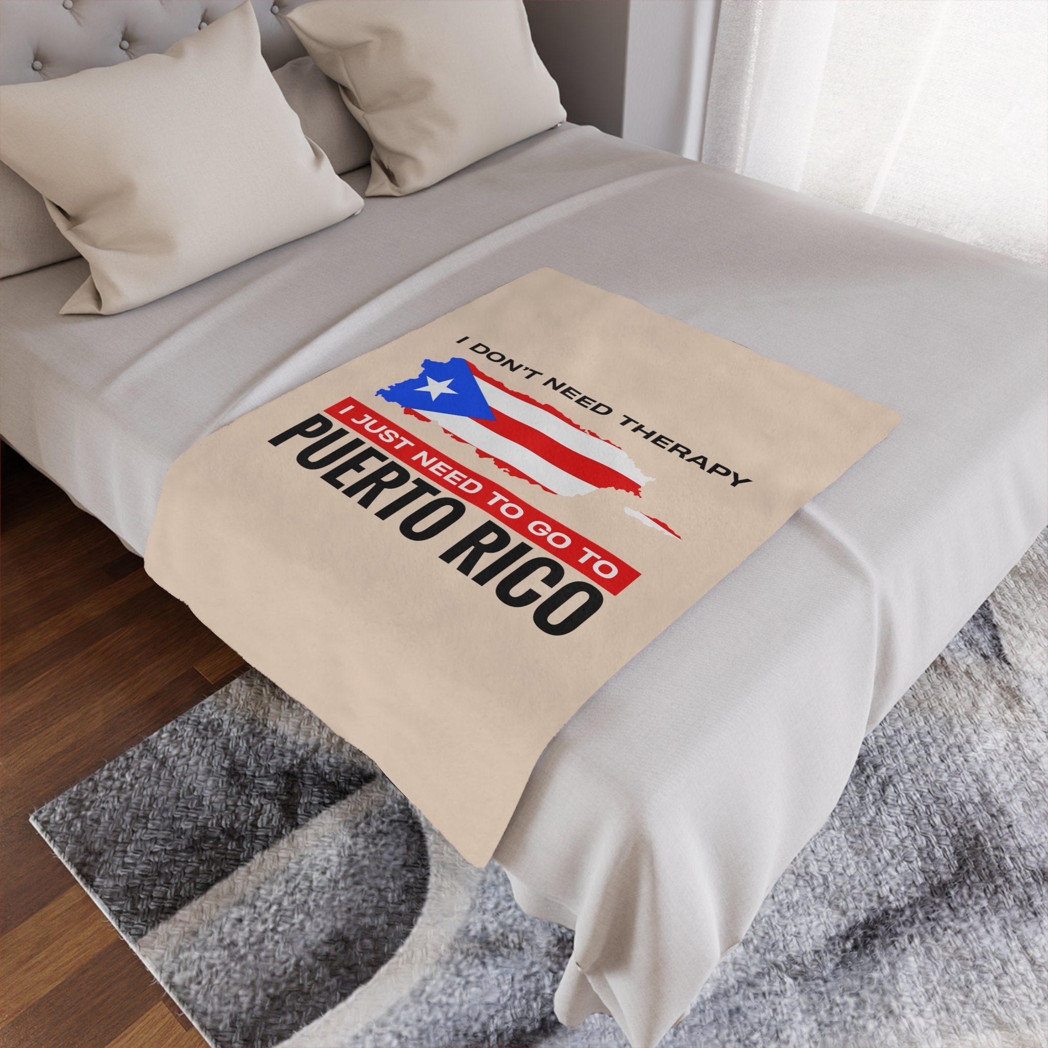 Visit Puerto Rico Minky Blanket Light Puerto Rican Flag Boriquen PR