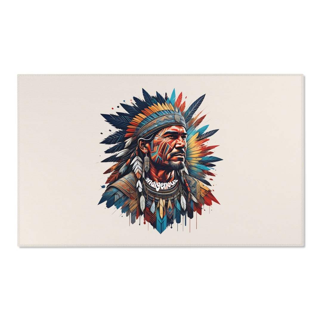 Native Red Indian Indigenous Area Rug Home Decor Light - Etsy