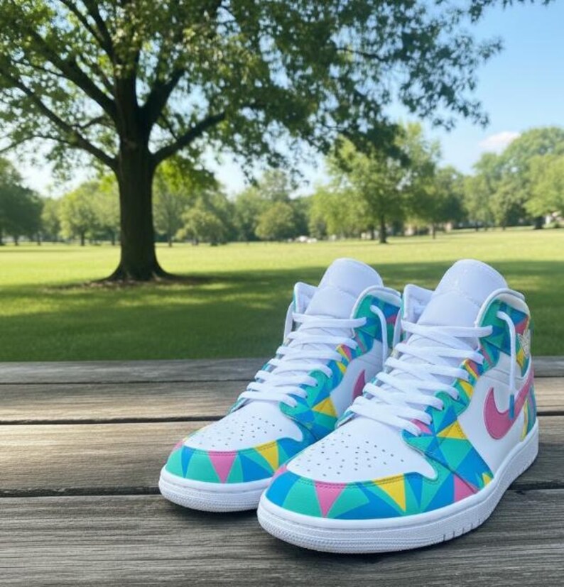 Pattern Design Jordan Womens Custom Jordan 1s Geometric Pattern Jordan 1s | Custom Jordan 1s ...