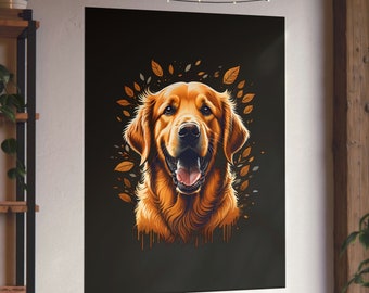 Golden Retriever Poster - Wall Art Poster Decor - Golden Lab