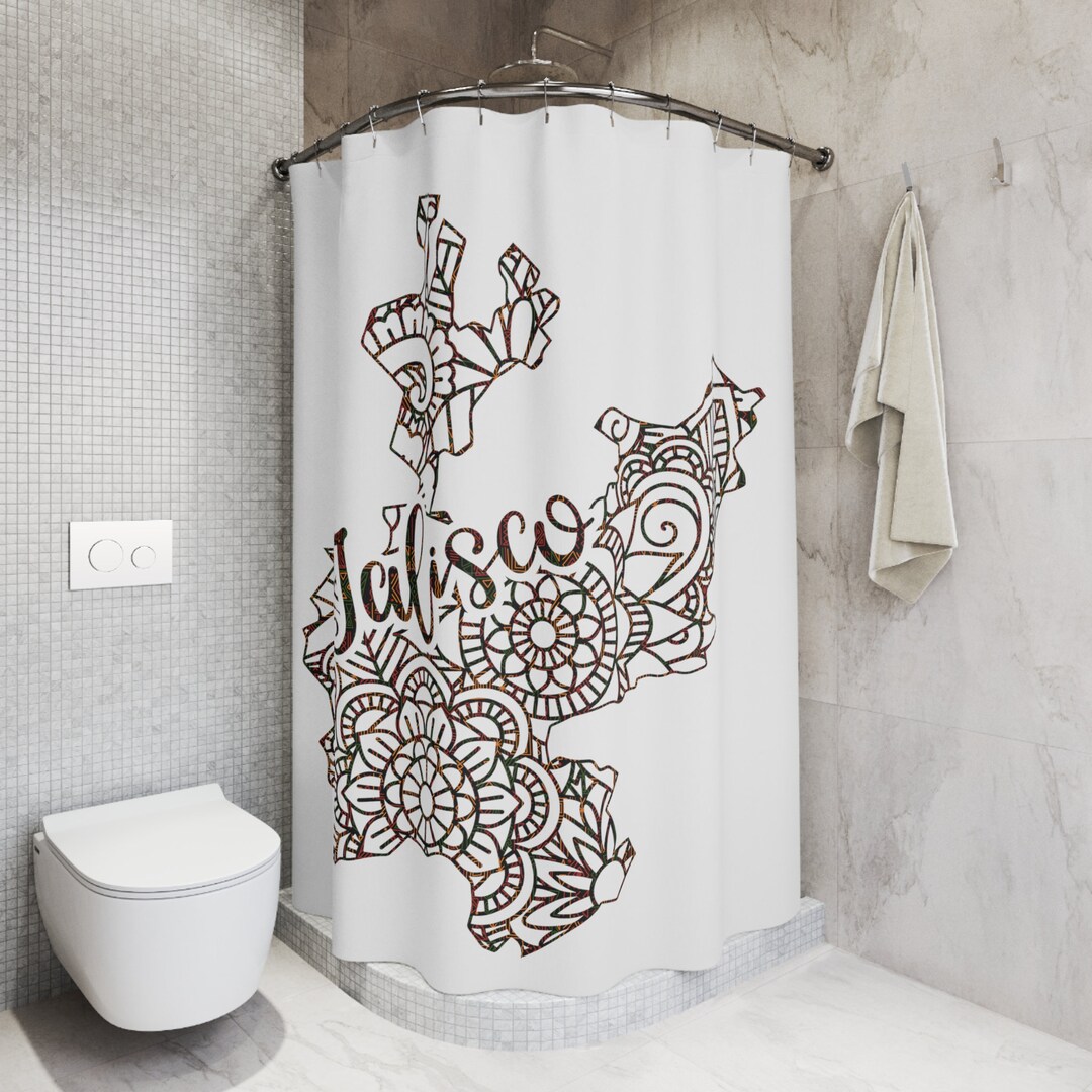 Jalisco Mexico Map Shower Curtain Bathroom Accessories Light Etsy