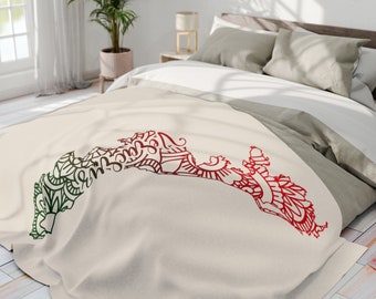Veracruz mexico map arctic fleece blanket light - Veracruz Mexico State - Gulf of Mexico - Mexican Xmas Gift - Mexican Christmas Gift