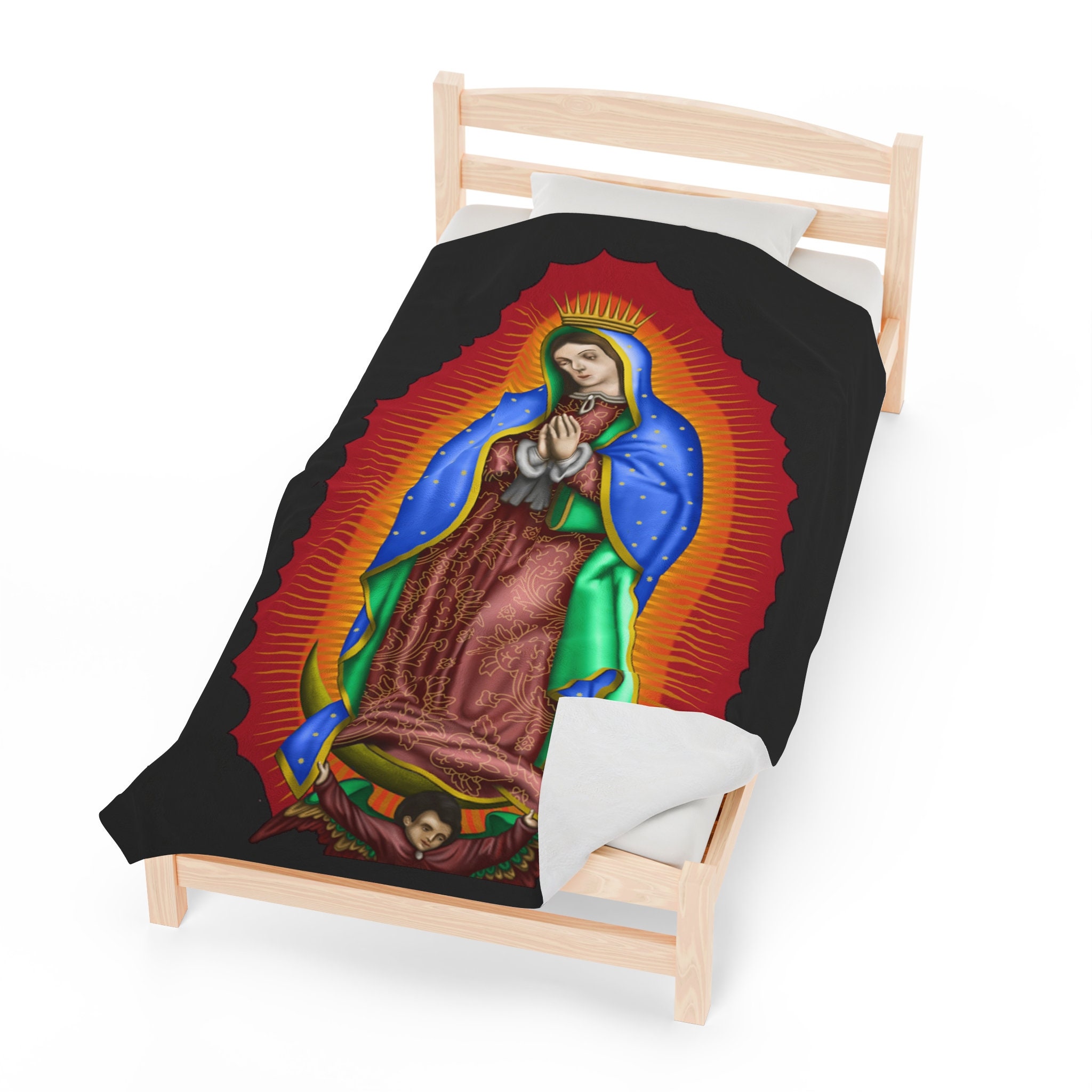 Our Lady of Guadalupe Blanket Virgen De Guadalupe Frazada Etsy