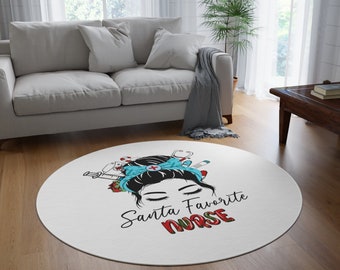 Santas favorite nurse round rug for floor light - CNA  - Nurse Assistant