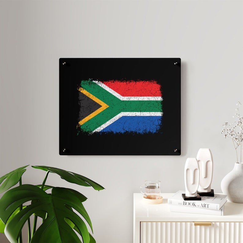 South Africa Flag Acrylic Wall Art Panels Dark South African Pride