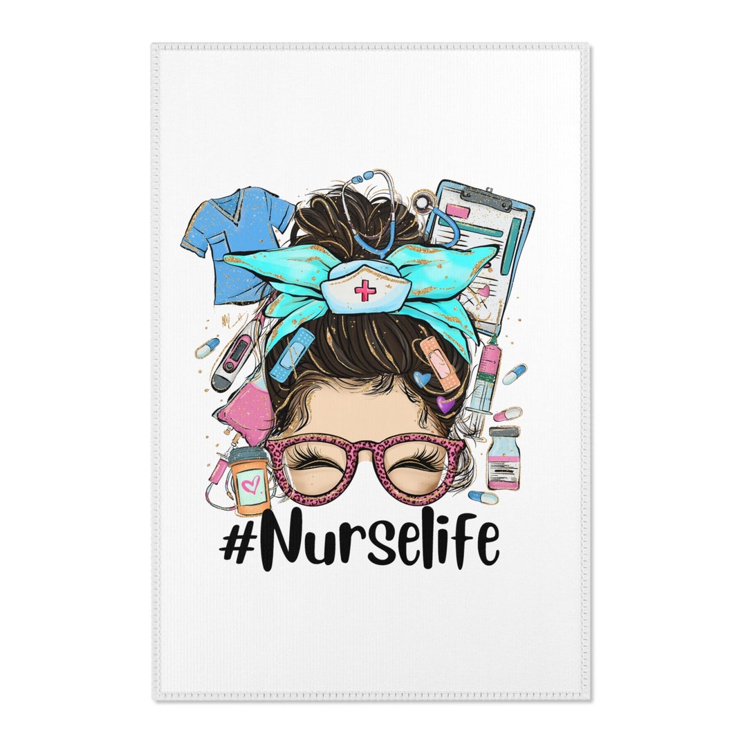 Nurse Life Area Rug Home Decor Light RN Nurse Life Etsy
