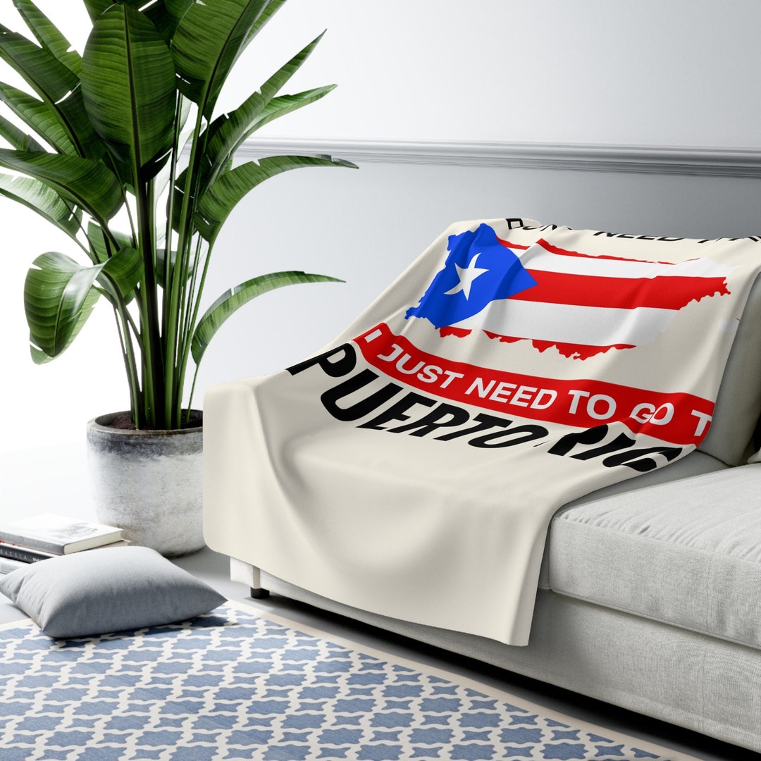 Visit Puerto Rico Sherpa Fleece Blanket Light Puerto Rican Etsy