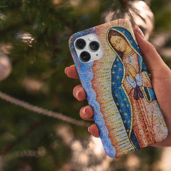 Carcasa Resistente para iPhone con Imagen de Nuestra Señora de Guadalupe - Virgen María - Estuche Protector con la Virgen Guadalupe